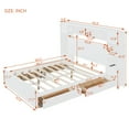 thumbnail image 2 of Harper & Bright Designs Queen Size Platform Bed with All-in-One Cabinet and Storage Shelf, Wooden Queen Bed Frame with 4 Drawers and Sockets, White, 2 of 17