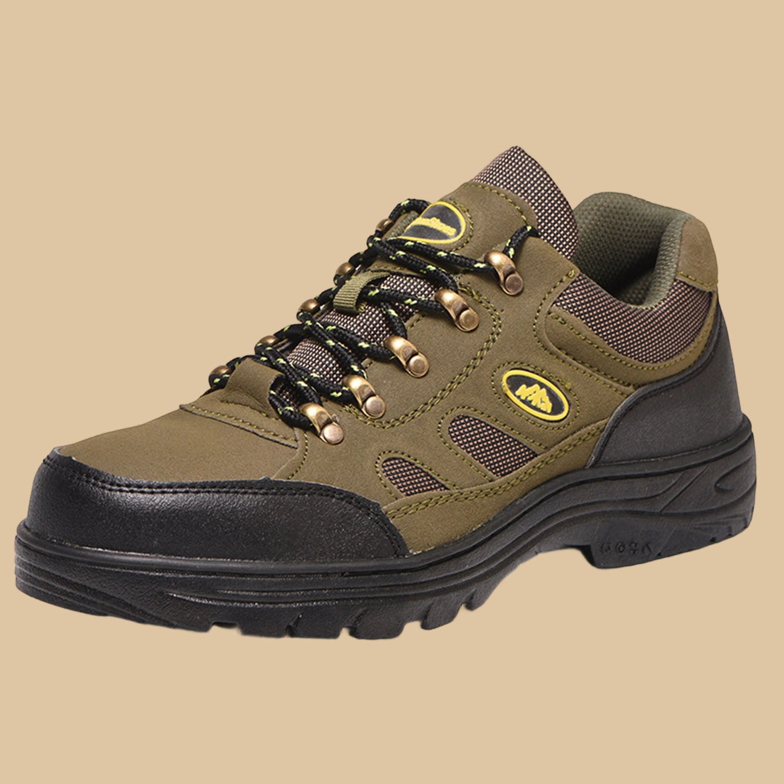 Womens Low Top Hiking Shoes Non Slip Durable Water Resistant Rubber Outsole Trail Trekking Outdoor Army Green,Size 5.5