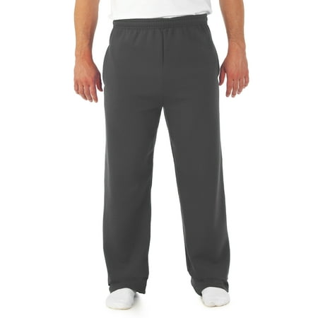 - Men’s Soft Medium-Weight Fleece Open Bottom Sweatpants, with pockets