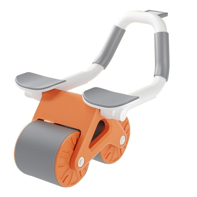 Rueda abdominal doble redonda, antideslizante, silenciosa, para gimnasio en casa, color naranja