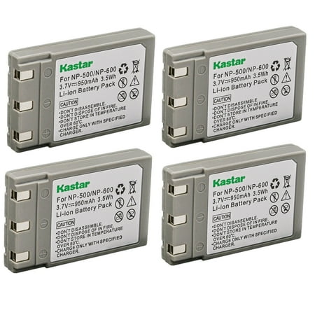 Image of Kastar Battery 4-Pack Replacement for Konica DR-LB4 Minolta NP-500 NP-600 Battery Konica Revio KD-310 KD-310Z KD-400Z KD-410Z KD-500Z KD-510Z Minolta DiMage G400 DiMage G500 DiMage G600 Camera