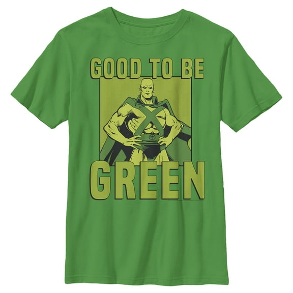 Boy's Justice League St. Patrick's Day Martian Manhunter Good to be Green Graphic Tee Kelly Green Medium