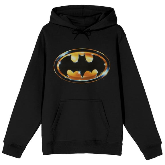 DC Comic Book Batman Logo Men's Black Graphic Print Hooded Sweatshirt- M