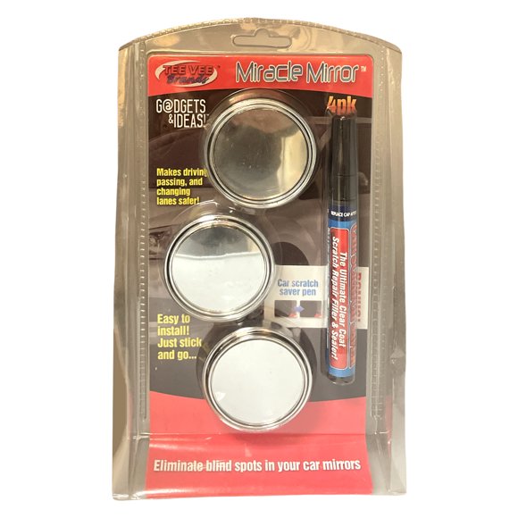 Miracle Miroir 3 Pack avec Stylo Anti-Rayures pour Réparation de Miroirs de Voiture, Enlève la Gravure Douce, Restaure la Clarté Parfaite