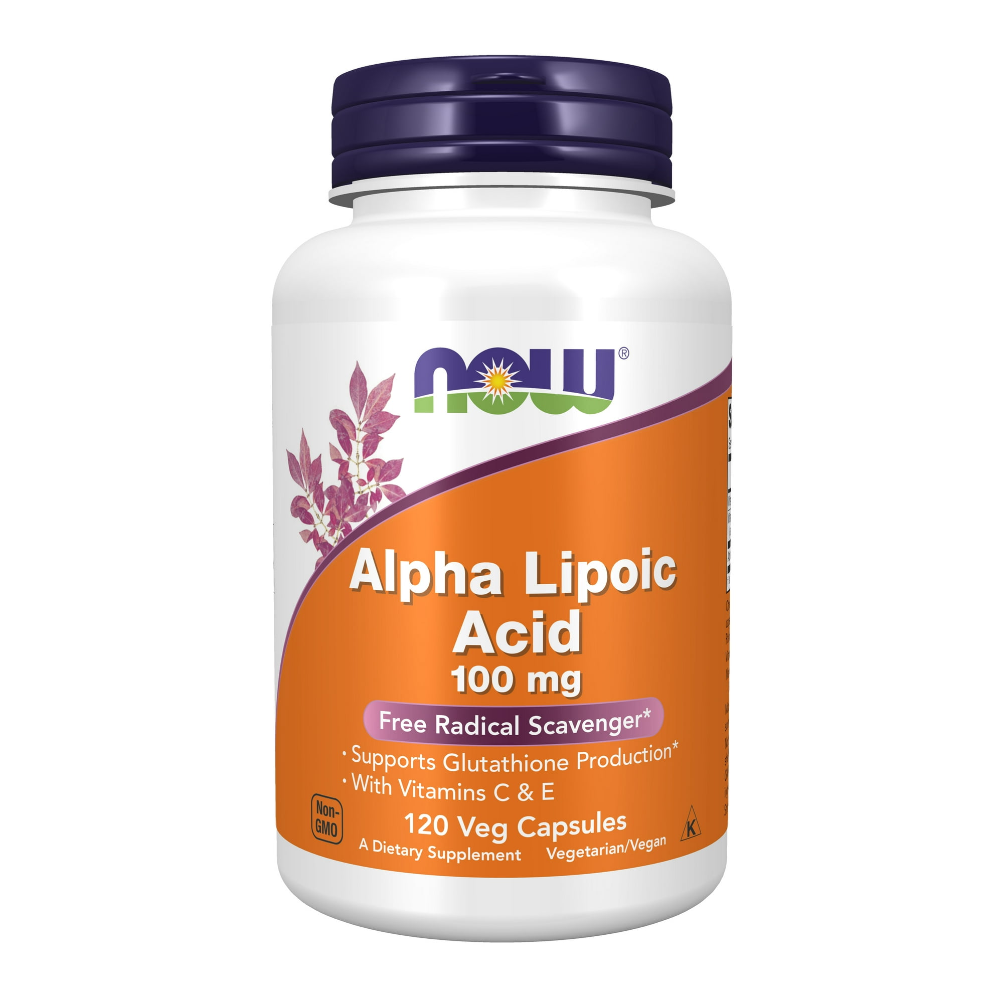 NOW Supplements, Alpha Lipoic Acid 100 mg with Vitamins C & E, Free Radical Scavenger*, 120 Veg Capsules