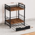 thumbnail image 6 of Coffee Bar Organizer Countertop, 2 Tier Mug Cup Holder Stand with 12 Hooks, 30 K Cup Coffee Pod Drawer with Mug Rack, Multifunctional Shelf Organizer for Accessories Station Kitchen (Brown), 6 of 9