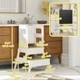 thumbnail image 3 of Qaba 2 in 1 Toddler Tower Kitchen Helper w/ Chalkboard, Safety Rail, White, 3 of 10