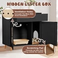 thumbnail image 6 of Cat Litter Box Furniture with Slot Row & Ventilation - Black/Wood Hidden Cabinet with Drawer, Versatile Entryway Storage, 6 of 9