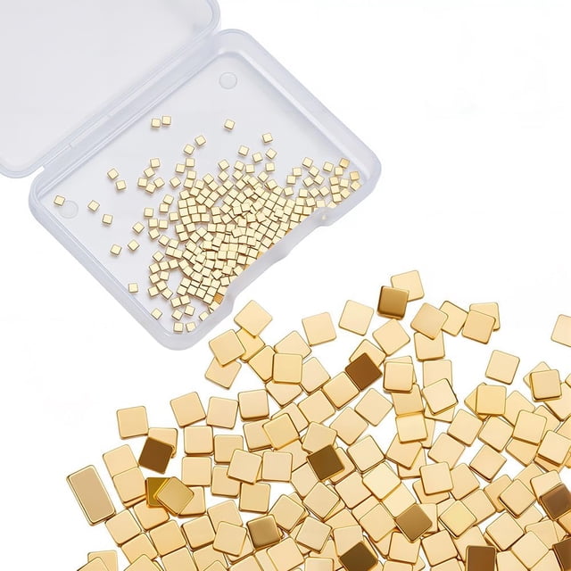 200 piezas de soldadura de chip de oro, fundente de soldadura de latón chapado en oro de 24 quilates para joyería, precortado, pequeño, de temperatura ultrabaja, fácil de soldar, cuadrado
