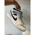 thumbnail image 1 of N I-K-E A i r-Jor-dan 1 Mid Sneakers - White and Light Blue Size 12, 1 of 6