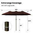 thumbnail image 3 of Greforg 15FT Triple Outdoor Patio Umbrella with Base Included & Vented Canopy, Waterproof & UV Protection, Ideal for Garden, Deck, Poolside, and Restaurant Brown, 3 of 6