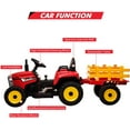thumbnail image 3 of Eastvita Kids Battery Powered Electric Tractor Large Manned Toy Ride on Car Toddler Farm Tractor with Remote Control/ 7-LED Gear Shift/ MP3/USB Port (Red, 25W), 3 of 8