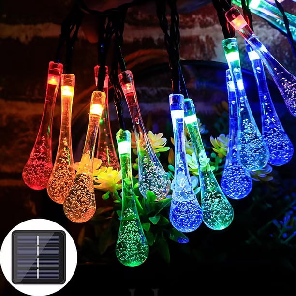 Cadena de Luces LED Xihbxyly para Decoración de invierno 5 metros 20 Luces Forma de Gota de agua