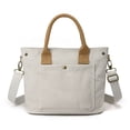 thumbnail image 6 of ibiyuan Canvas Tote Bag For Women Women Retro Solid Color Canvas Messenger Bag Fashion Casual One Shoulder Daily Travel Shopping Handbag, 6 of 8