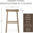 thumbnail image 2 of Maven Lane Kitchen Bar Stool, Farmhouse Wood Barstool, Kitchen Island Chairs, Pub Bar Height Stools, Stools For Kitchen, Wide Seat Backless Bar Stools, Vincent 31 Inch (Antiqued Grey), Set of 3, 2 of 6