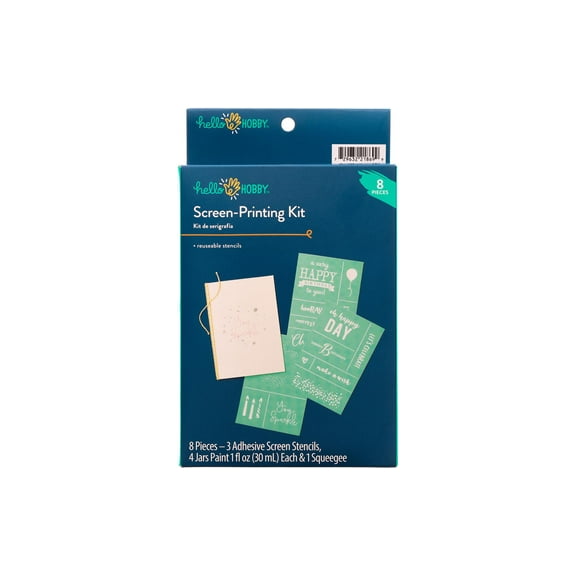 Hello Hobby Multicolor Screen Printing Birthday Kit, 8 Pieces