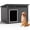 Black, variant on fazzn Nature Classic Dog House - Wooden Outdoor Shelter with Windproof and Rainproof Sealing and Ventilation, Suitable for Medium to Large Dogs - Black/Grey,Independence Day