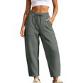 thumbnail image 4 of JUUNthy Womens Jogger Pants, with Pockets Loose Casual Elastic Drawstring Waist Fashion Cropped Sweatpants Light Blue M, 4 of 12
