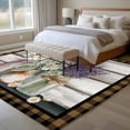 thumbnail image 5 of Spring Floral Area Rugs Collection 5'x7', Pastoral Bottle Flowers Wood Brown Plaid Non Slip Indoor Rectangle Throw Runner Rug Floor Mat Carpet for Living Room Dining Table Bedroom Nursery, 5 of 9