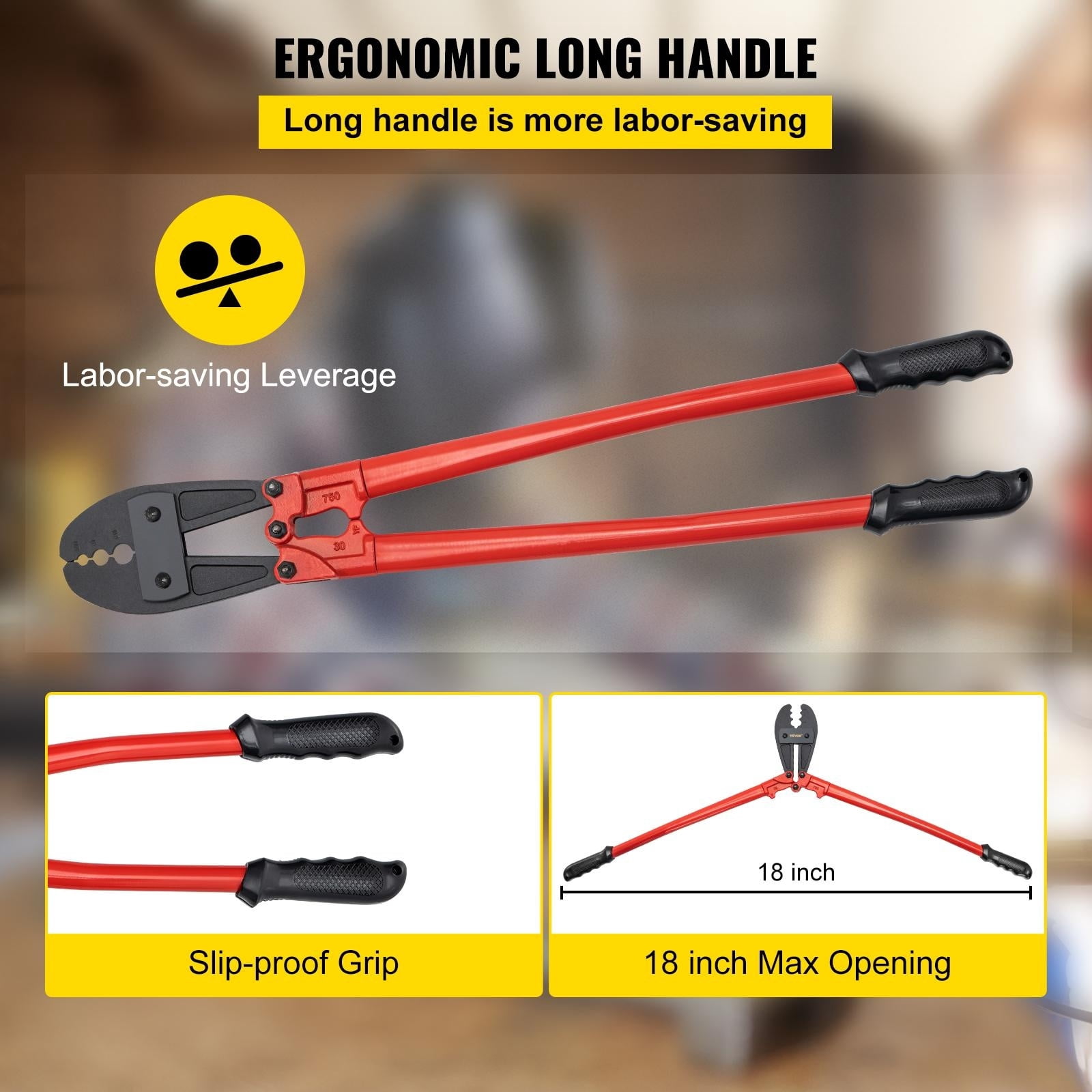 VEVOR Hand Swager Crimper 30 Inch,Swaging Tool for 5/32" 1/4" 5/16" Wire Rope,Hand Cimping Tool for Copper Aluminum Oval Sleeves and Stop Sleeves,Wire Rope Crimping Tool Swage Tool Long Handle Lab