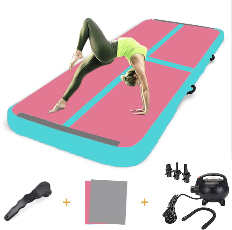 3m Green Inflatable Mat Track Gymnastic MatsTumbling Floor With  Pump 