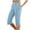 Light Blue, variant on ZyeKqe Capri Pants for Women Drawstring High Waisted Yoga Capris Straight Wide Leg Cropped Lounge Pants