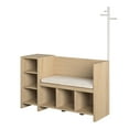 Ameriwood Home Charli Storage Bench and Coat Rack, Blonde Oak