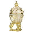 thumbnail image 2 of danila-souvenirs Faberge style Egg / Trinket Jewel Box with Lions & Emperor’s Crown 3” cream, 2 of 3