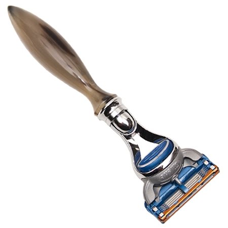 Genuine Ox Horn Handle Triple Blade Mach 3 Compatible Razor From Parker ...