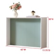 thumbnail image 2 of Kings Brand Furniture Lira Console Table – Wood Rectangular Entryway & Sofa Table with Sculpted Ripple-Front Design, Modern Narrow Accent Table for Living Room, Hallway, or Behind Sofa (Ice Blue), 2 of 3