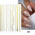 thumbnail image 1 of Cinta de rayas de oro rosa francés Diseño de uñas Líneas de rayas Geometría 3D Pegatina para uñas Gel Polaco Calcomanías para manicura Tan Jianjun unisex, 1 of 2