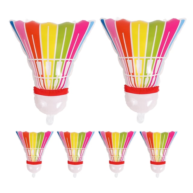 Shisuyan 6pcs Giant Inflatable Badminton Balloon Badminton Party Decorations Sports Themed Foil Balloon Shuttlecock Balloon For Birthday Party Decorations