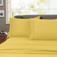 thumbnail image 2 of 600 Thread Count 100% Cotton Wrinkle Free Striped Sheet Set (Full, Gold), 2 of 2