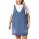 thumbnail image 1 of Vestido de mezclilla sin mangas de talla grande para mujer Agnes Orinda, con escote en V, vestido casual con bolsillos, 3X azul cielo, 1 of 4