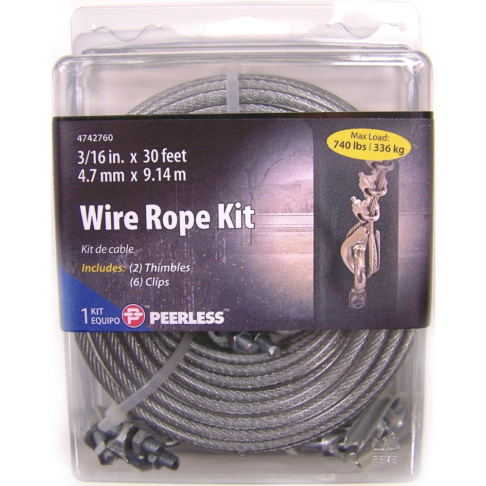 Peerless 3/16" Wire Rope Kit, 30'
