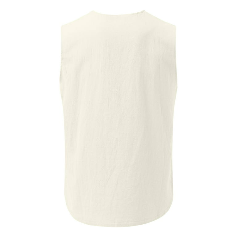Ierhent Undershirts for Men Pack Men's Tank Top Undershirt -100% Cotton  Tagless Ribbed A-Shirt Tank Top - Undershirt for Men Beige,M