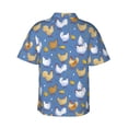 thumbnail image 3 of Daiia Chicken Family Hawaiian Shirt for Men Gentle Cotton Regular Short Sleeve Casual-X-Large, 3 of 9