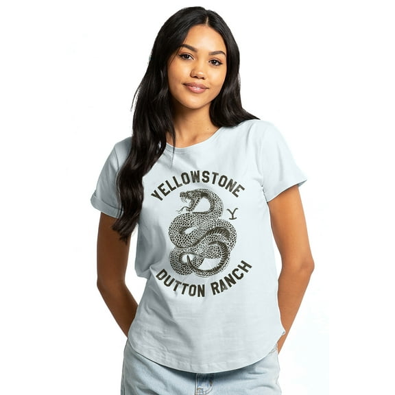 Yellowstone Dutton Ranch Snake Women's Graphic T-Shirt Rolled Sleeve Tee