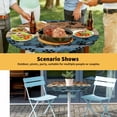 thumbnail image 6 of Elastic Fitted Round Tablecloth, Navy Blue Brown Waterproof Stretch Table Cover for 45"-54" Tables, Rustic Farmhouse Dog Paw Vintage Washable Outdoor Tablecloths for Patio, Picnic, Camping, 6 of 9