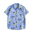 thumbnail image 2 of Njoeus T Shirts Men Workout Tops Men Casual Hawaiian Floral Shirts Button Up Tropical Print Holiday Beach Shirts Tops Short Sleeve Blouse Tshirts Men, 2 of 9