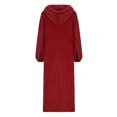 thumbnail image 4 of IROINNID Maxi Dress for Women Loose Round Neck Hooded Long Sleeve Comfy Pockets Dresses ,Red, 4 of 6