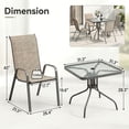 thumbnail image 3 of TLSUNNY Outdoor Patio Dining Set of 5, Outdoor Furniture w/ Glass Table and 4 Stackable Chairs, for Lawn, Garden, Poolside, Backyard, 3 of 10