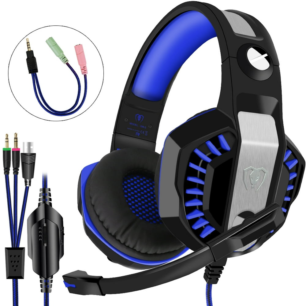 Beexcellent GM2 Gaming Headset with Mic Noise Reduction Headphones with LED Lights EarPads for