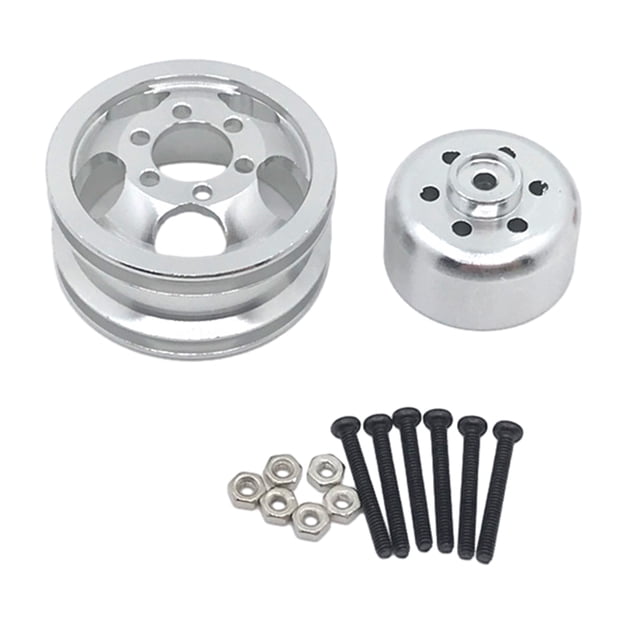 Llanta de Metal Bewildely para coche RC WPL 1/16 C14 C24 C34 mejora a prueba de golpes plata