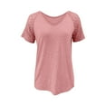 thumbnail image 5 of WIZUTIZ Plus Size Tops for Women up to 30% Off Trendy Work Out Plus Size Shirts Short Sleeve Ultra Soft Ladies Tshirt Lightweight Solid Fluffy Tshirts Retro Plus T-shirt Cozy Style V-Neck Blouse Pi, 5 of 6