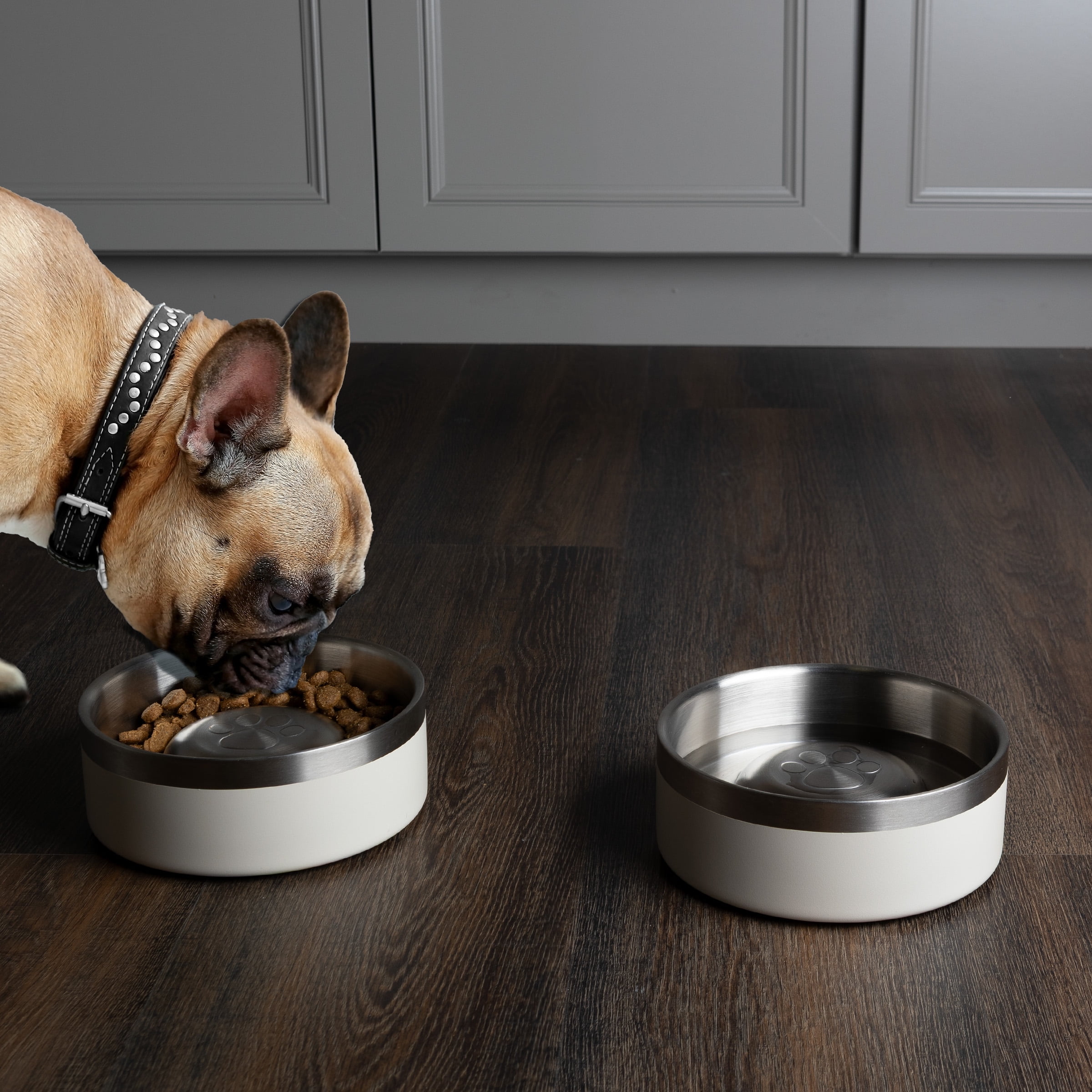 PETMAKER Set of Two 30oz Stainless Steel Slow Feeder Dog Bowls