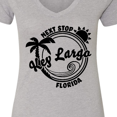 thumbnail image 4 of Inktastic Next Stop Key Largo, Florida Women's V-Neck T-Shirt, 4 of 5