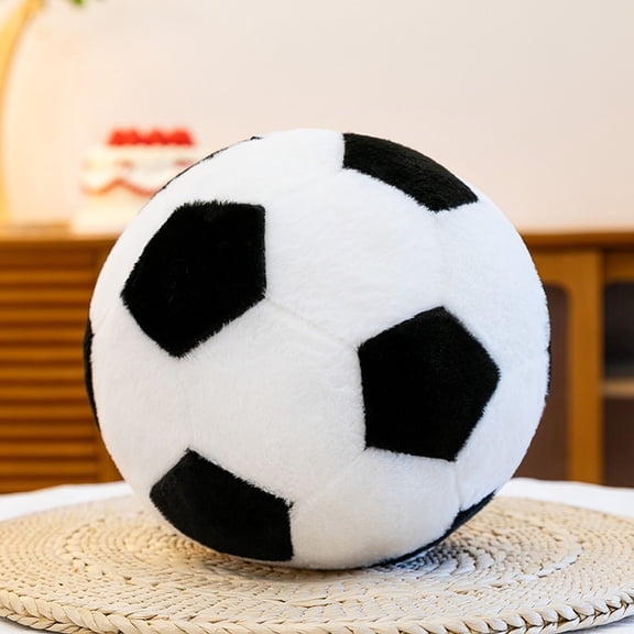 Soccer Pillow, Soccer Ball Plush,Fluffy Soft Round Stuffed Soccer Ball Throw Pillows, Durable Soccer Pillow Plush Sports Gifts for Bedroom Decor