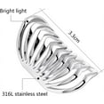 thumbnail image 2 of Polished Stainless Steel Split Style Ring Multilayer Stacked Knuckle Finger Rings Band, 2 of 5