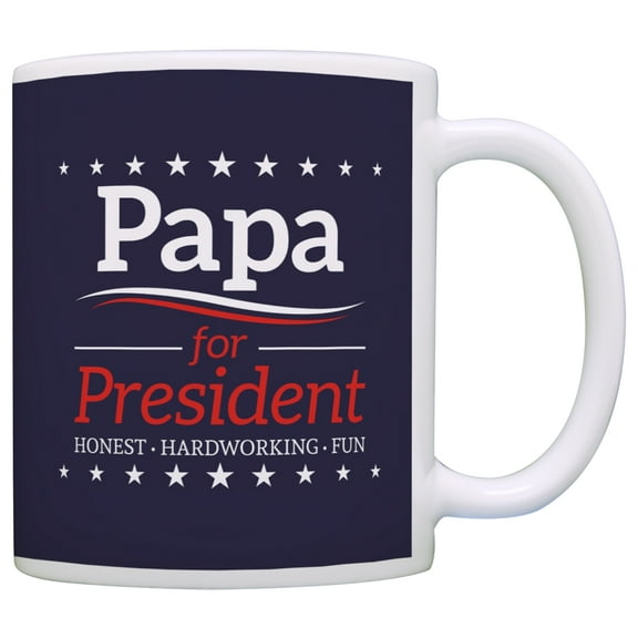Grandpa Birthday Gifts Papa for President Funny Fathers Day Gift Coffee Mug Tea Cup Blue